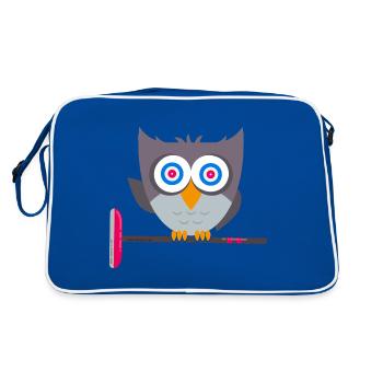 Curling Curling Stone Curling Owl - Retro Bag - blue/white - Back