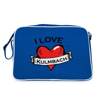 Kulmbach - Ich liebe Stadtnamen in Tattoo Stil - Retro Tasche - Blau/Weiß - Hinten