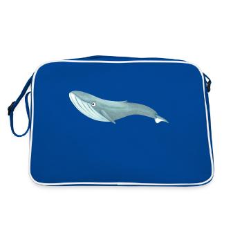 La drôle de baleine bleue - Sac Retro - bleu/blanc - Dos