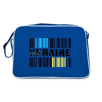 UKRAINE barcode-ukraine slava ukraini - Retro Bag - blue/white - Back