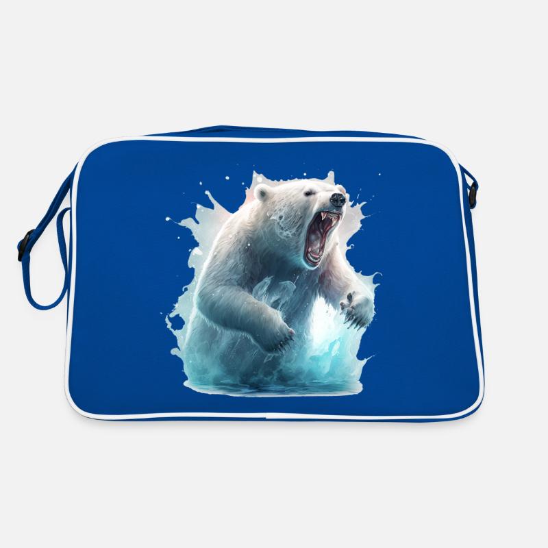 Wütender Eisbär Retro Tasche
