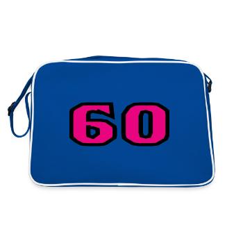 60. 60 ANS. 60e ANNIVERSAIRE. ANNIVERSAIRE 60 ANS. - Sac Retro - bleu/blanc - Dos