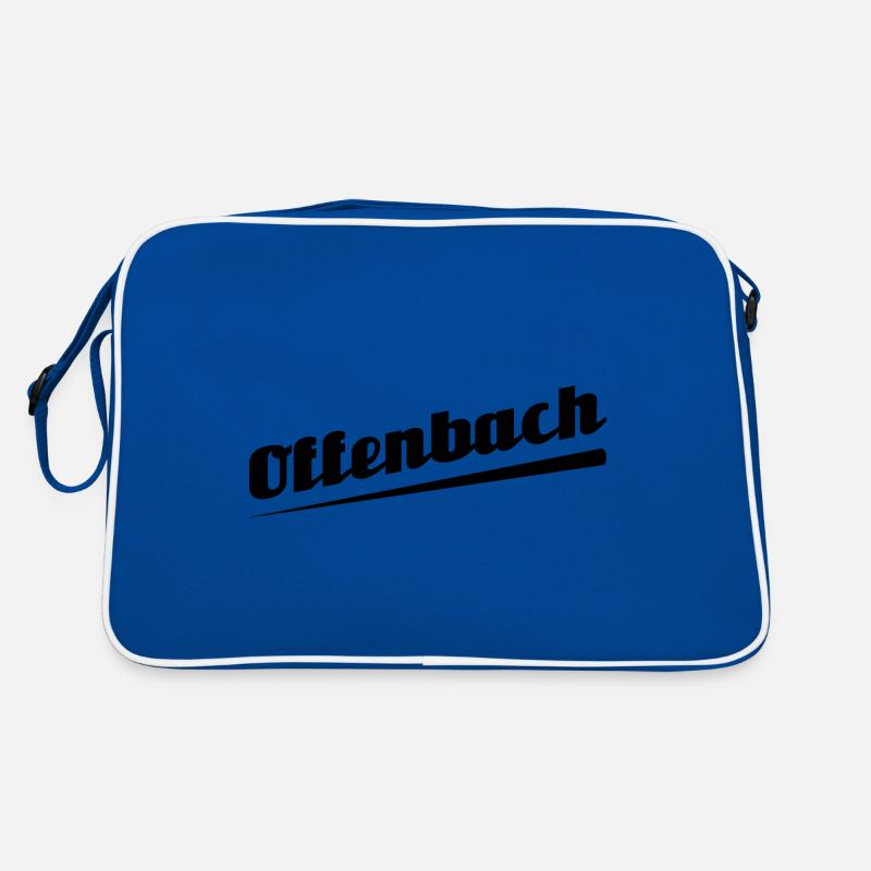 Offenbach - Textdesign mit Stadtnamen - Retro Tasche - Blau/Weiß