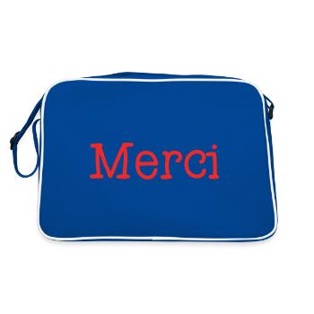 MERCI. THANKS. THANK YOU. ANNIVERSAIRE. NAISSANCE. - Sac Retro - bleu/blanc - Dos