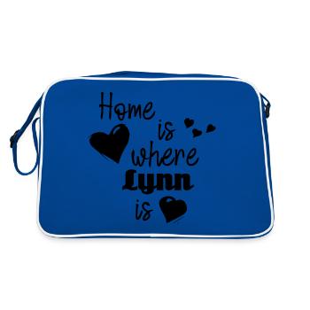 La maison est l’endroit où Lynn est - Sac Retro - bleu/blanc - Dos