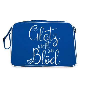 Glotz nicht so Blöd weiß - Retro Tasche - Blau/Weiß - Hinten