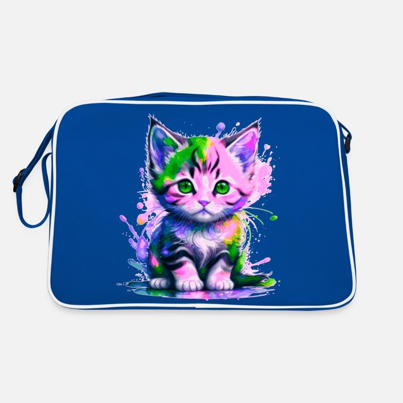 Chaton rose-vert Sac Retro