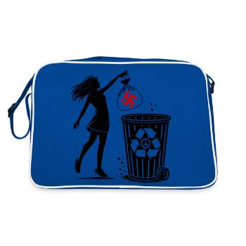 FCK NZS - Against the Right - keep your environment clean - Retro Bag - blue/white - Back