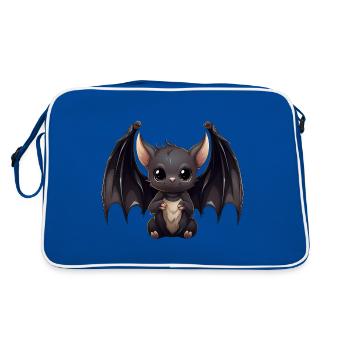 Süße Fledermaus Kawaii Engel Comic - Retro Tasche - Blau/Weiß - Hinten