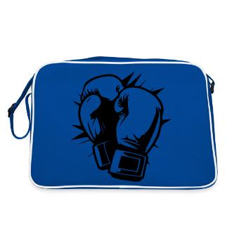 Gants de boxe Symbole Boxe Boxe - Sac Retro - bleu/blanc - Dos