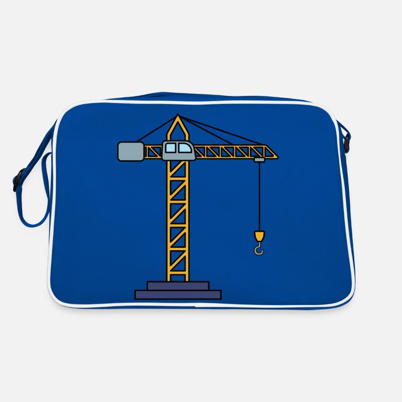Kran - Retro Tasche - Blau/Weiß