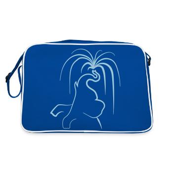 L’éléphant éclabousse l’eau de la trompe - Choisissez la couleur - Sac Retro - bleu/blanc - Dos