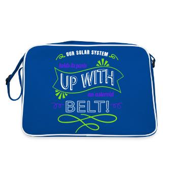 space ship astrophysics astronomy gifts astrology - Retro Bag - blue/white - Back