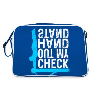 Gymnaste Check Out My Hand Stand - Retro Tasche - Blau/Weiß - Hinten