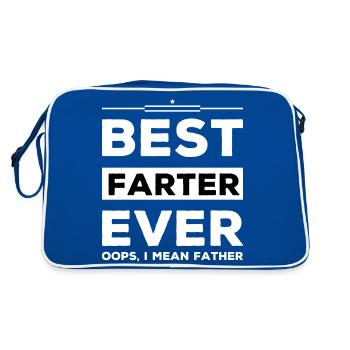 Le meilleur pète de tous les temps, oups je veux dire père - Sac Retro - bleu/blanc - Dos