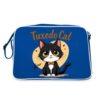 Tuxedo Cat Lover - Cadeau gratuit - Sac Retro - bleu/blanc - Dos