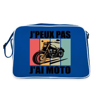 J'PEUX PAS J'AI MOTO - J'peux pas j'ai moto - Sac Retro - bleu/blanc - Dos