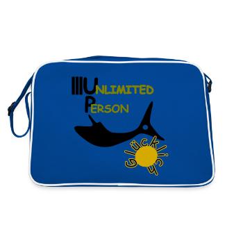 Happy - Retro Bag - blue/white - Back