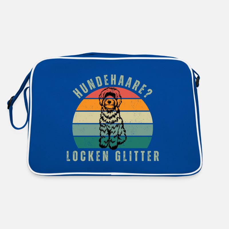 Locken Glitter Retro Sunset - Retro Tasche - Blau/Weiß