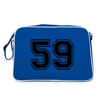 59 - Retro Tasche - Blau/Weiß - Hinten