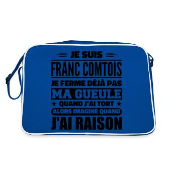 Franc comtois je ferme pas ma gueule franche comté - Sac Retro - bleu/blanc - Dos