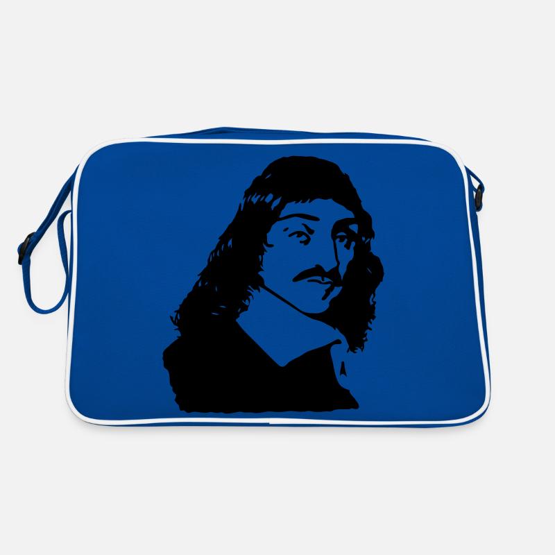 French philosopher Descartes bust drawing Retro Bag