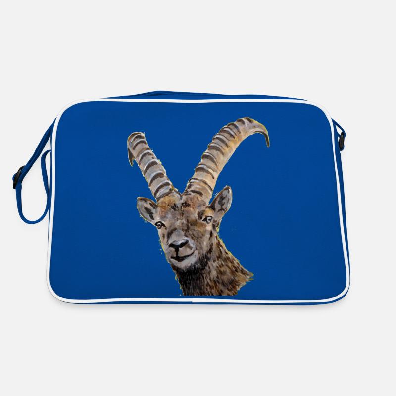 Scherenschnitt Tier Portrait Tierzeichen Steinbock Retro Tasche