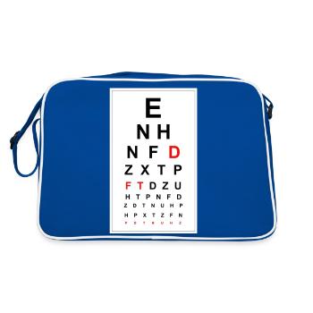 Sehtest Zitat - Retro Tasche - Blau/Weiß - Hinten