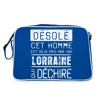 Désolé cet homme est pris par une LORRAINE - Sac Retro - bleu/blanc - Dos