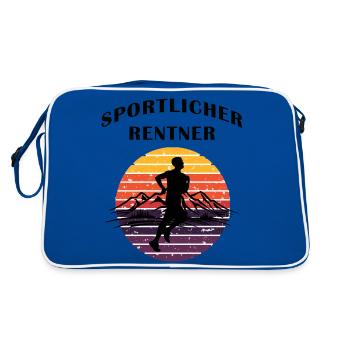 Sportlicher Rentner Jogger - Retro Tasche - Blau/Weiß - Hinten