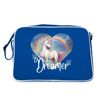 Rêveur - Licorne - Sac Retro - bleu/blanc - Dos