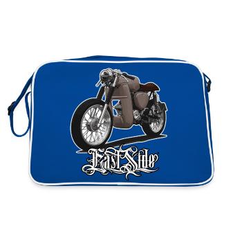 S51 (marron) // Illustration - Sac Retro - bleu/blanc - Dos