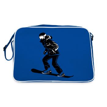 Snowboard Girl - Hobby / Sport Sticker - Sac Retro - bleu/blanc - Dos
