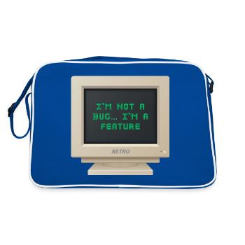 CRT Design - Ich bin kein Bug, ich bin ein Feature - Retro Tasche - Blau/Weiß - Hinten