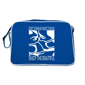 Les mauvais - les beaux - masques (design blanc) - Sac Retro - bleu/blanc - Dos