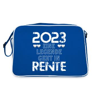 2023 eine Legende geht in Rente - Retro Tasche - Blau/Weiß - Hinten