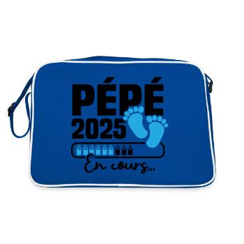 Pépé 2025 en cours, Cadeau Futur Papy - Sac Retro - bleu/blanc - Dos