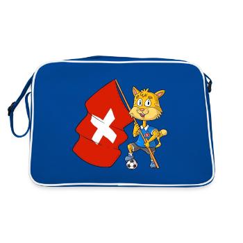 Chat fan suisse - Sac Retro - bleu/blanc - Dos