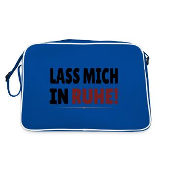 Lass Mich In Ruhe Frecher Spruch - Retro Tasche - Blau/Weiß - Hinten