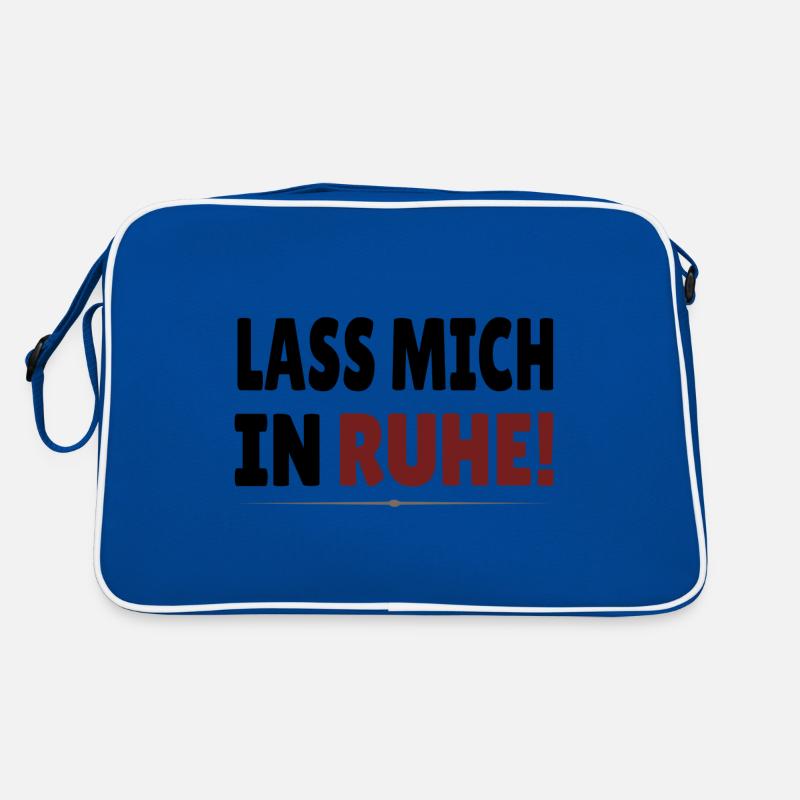 Lass Mich In Ruhe Frecher Spruch - Retro Tasche - Blau/Weiß