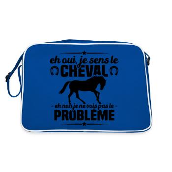 Eh oui je sens le cheval, Humour Cadeau Cavalière - Sac Retro - bleu/blanc - Dos