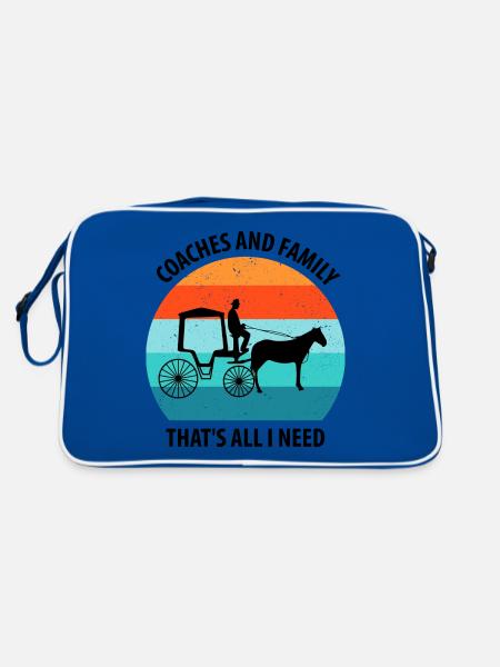 Calèche de cocher Calèche tirée par des chevaux Calèche - Sac Retro - bleu/blanc - Dos