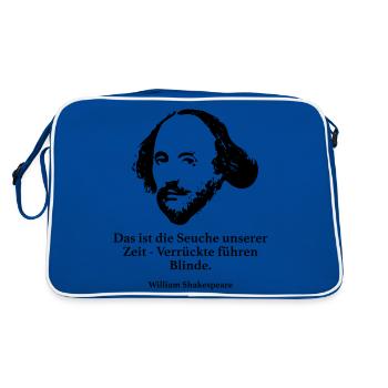 Shakespeare: Das ist die Seuche unserer Zeit - Ve - Retro Tasche - Blau/Weiß - Hinten