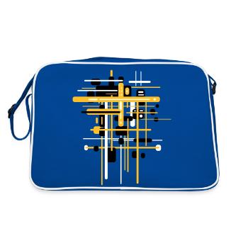 Bauhaus Construction Site - Pattern Abstract - Retro Bag - blue/white - Back