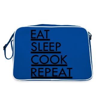 Kochen backen Food Kitchen - Retro Tasche - Blau/Weiß - Hinten