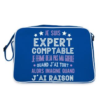 Je suis expert comptable cadeau humour - Sac Retro - bleu/blanc - Dos