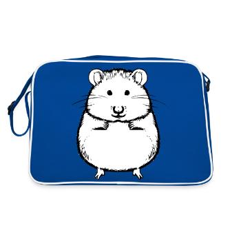 Hamster mignon animal rongeur animaux drôle animal 9 - Sac Retro - bleu/blanc - Dos
