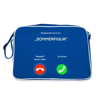 Sommer Figur Anruf - Retro Tasche - Blau/Weiß - Hinten