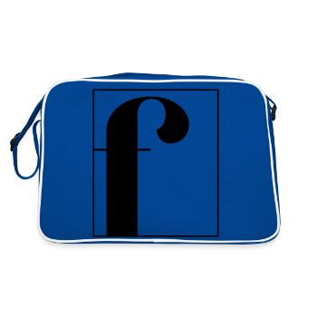 Buchstaben-Alphabet f - Retro Tasche - Blau/Weiß - Hinten