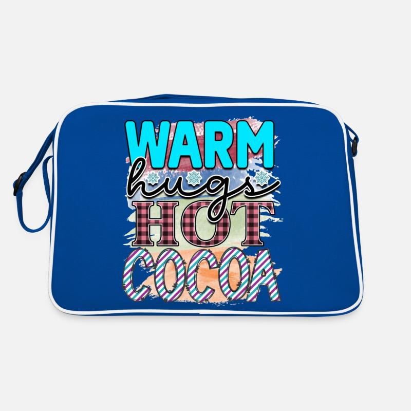 Warm hugs hot cocoa - Retro Bag - blue/white